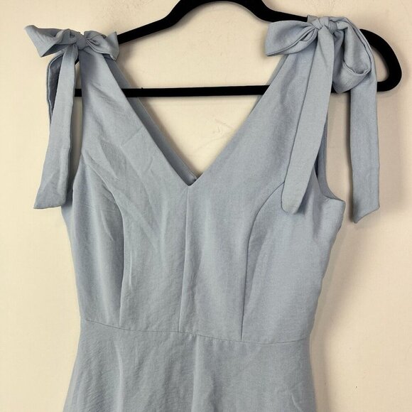 Altar'd State Light Blue Bow Tie Shoulder Fit & Flare Mini Dress Size Small - Picture 4 of 11